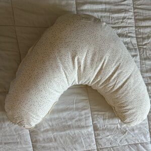 Pehr Cream And Burgundy Speckled Nursing Pillow With Washable Cover